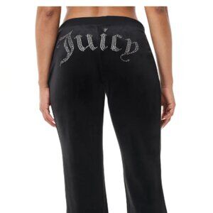JUICY COUTURE OG Big Bling Velour Track Pants S Black NEW WITH TAGS